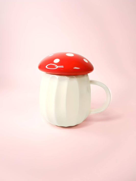 Red Wild Mushroom Ceramic Mug