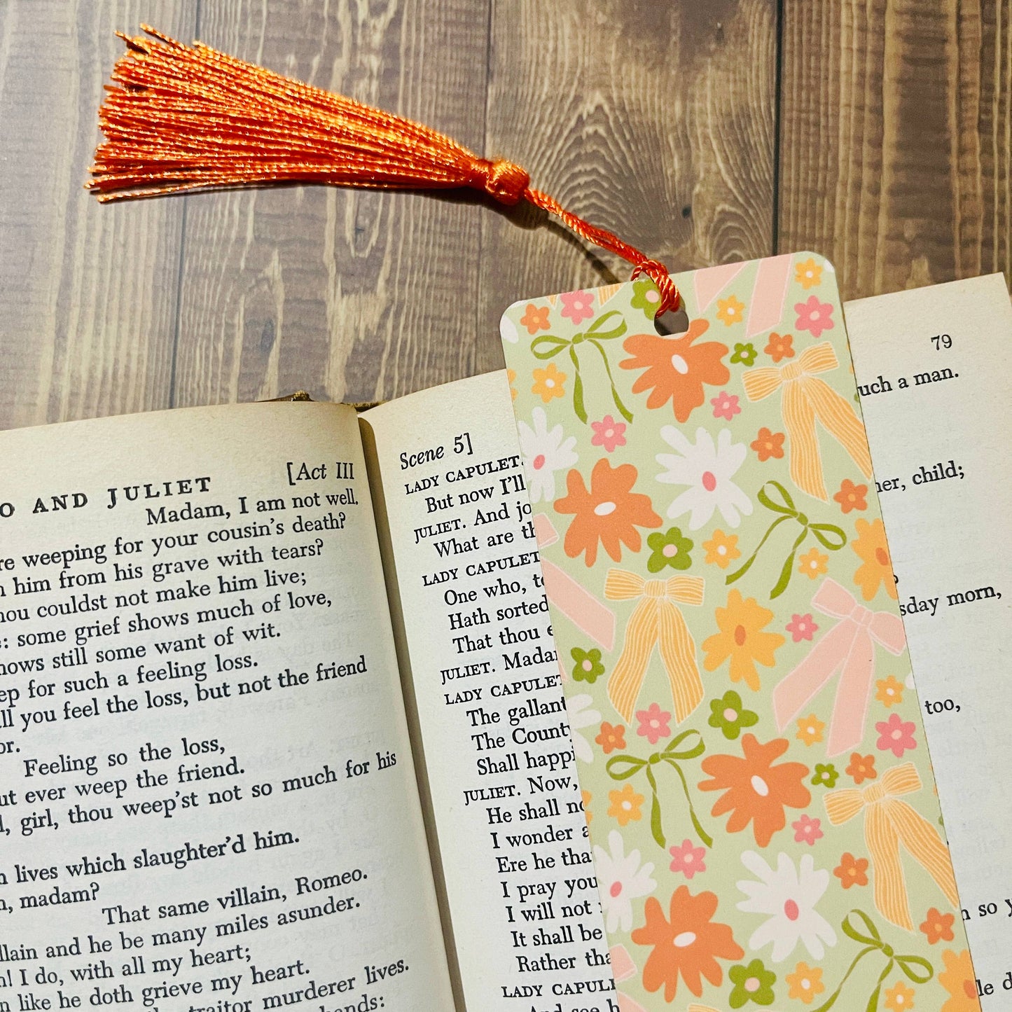 Bookmark With Tassel Spring Bows